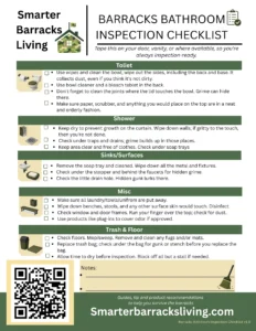 Barracks Bathroom Inspection Checklist