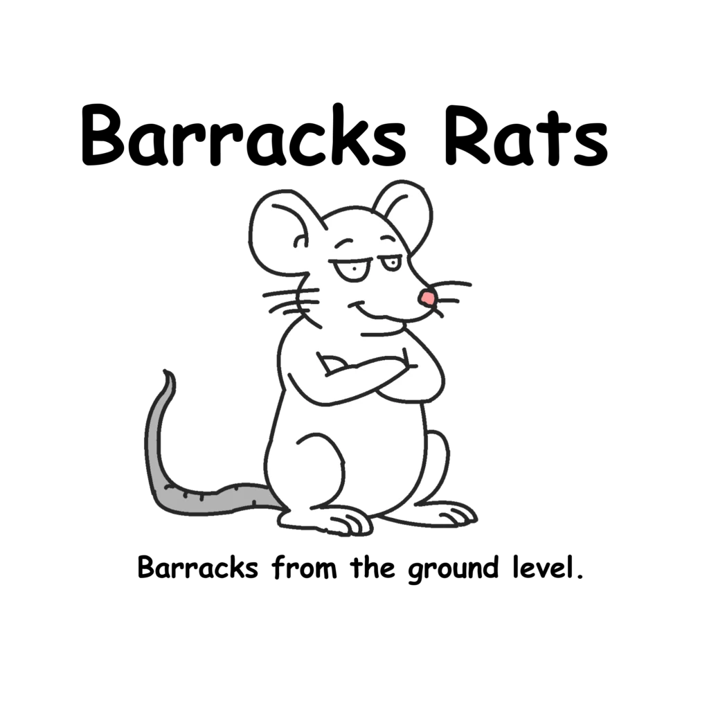 Barracks rats is a comic strip about life in the barracks