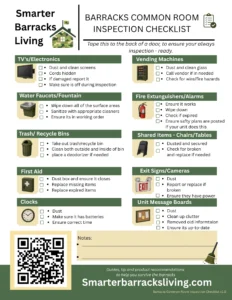 Barracks Common Room Inspection Checklist